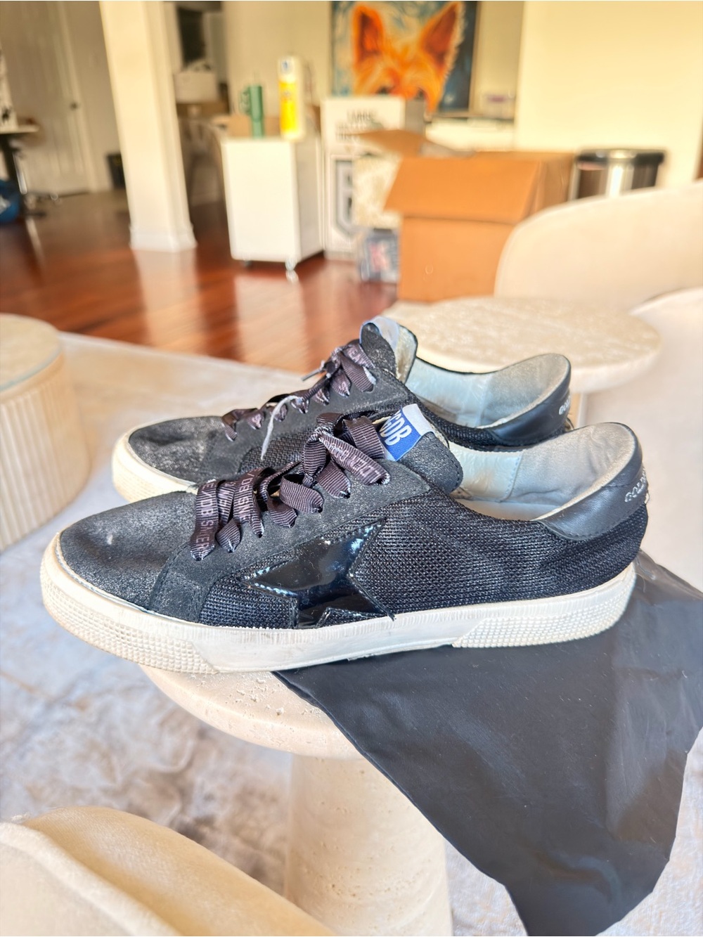 Golden Goose Black Low-Top Star Sneakers